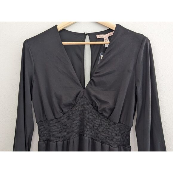 NWT Anthropologie Hutch Wide Leg V-Neck Black Jumpsuit Size Medium Retail $170 - Picture 5 of 8